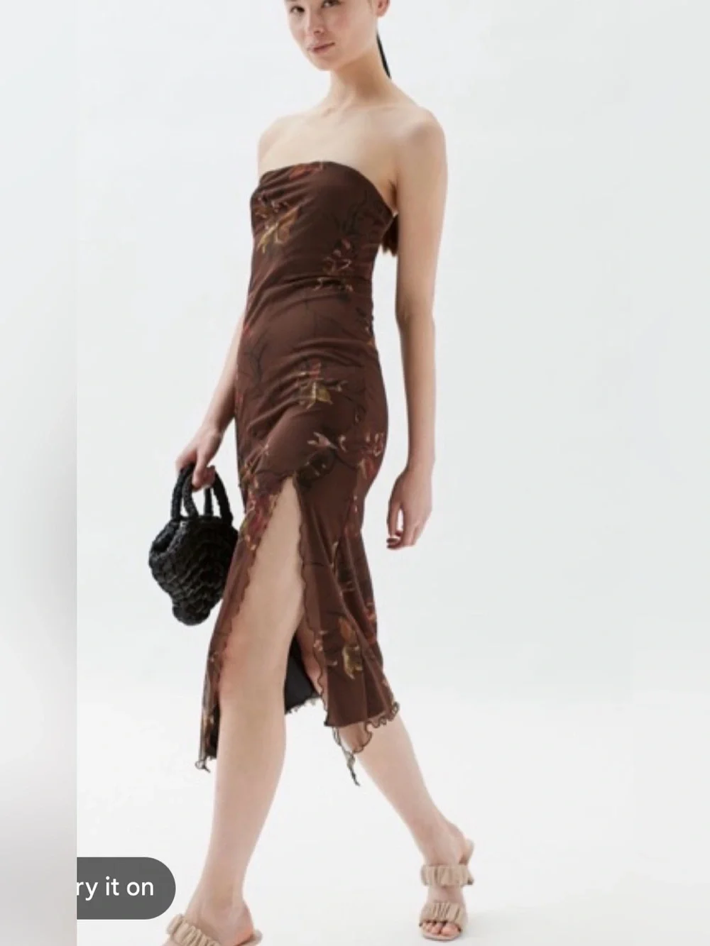 Urban Outfitters Samara Mesh Strapless Midi Dress Y2K Prom , size M